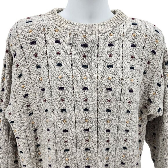 Vintage Northern Reflections Gray Multicolor Retro Knit Grandpa Sweater Large - Picture 2 of 10